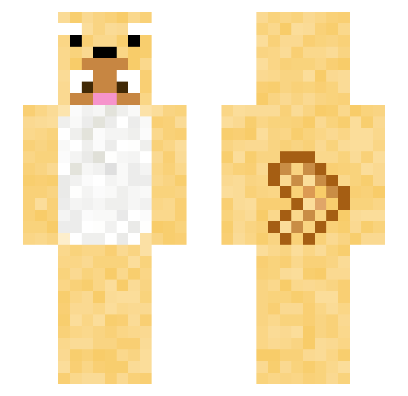 GroovyGGirl Minecraft skin, front and back view