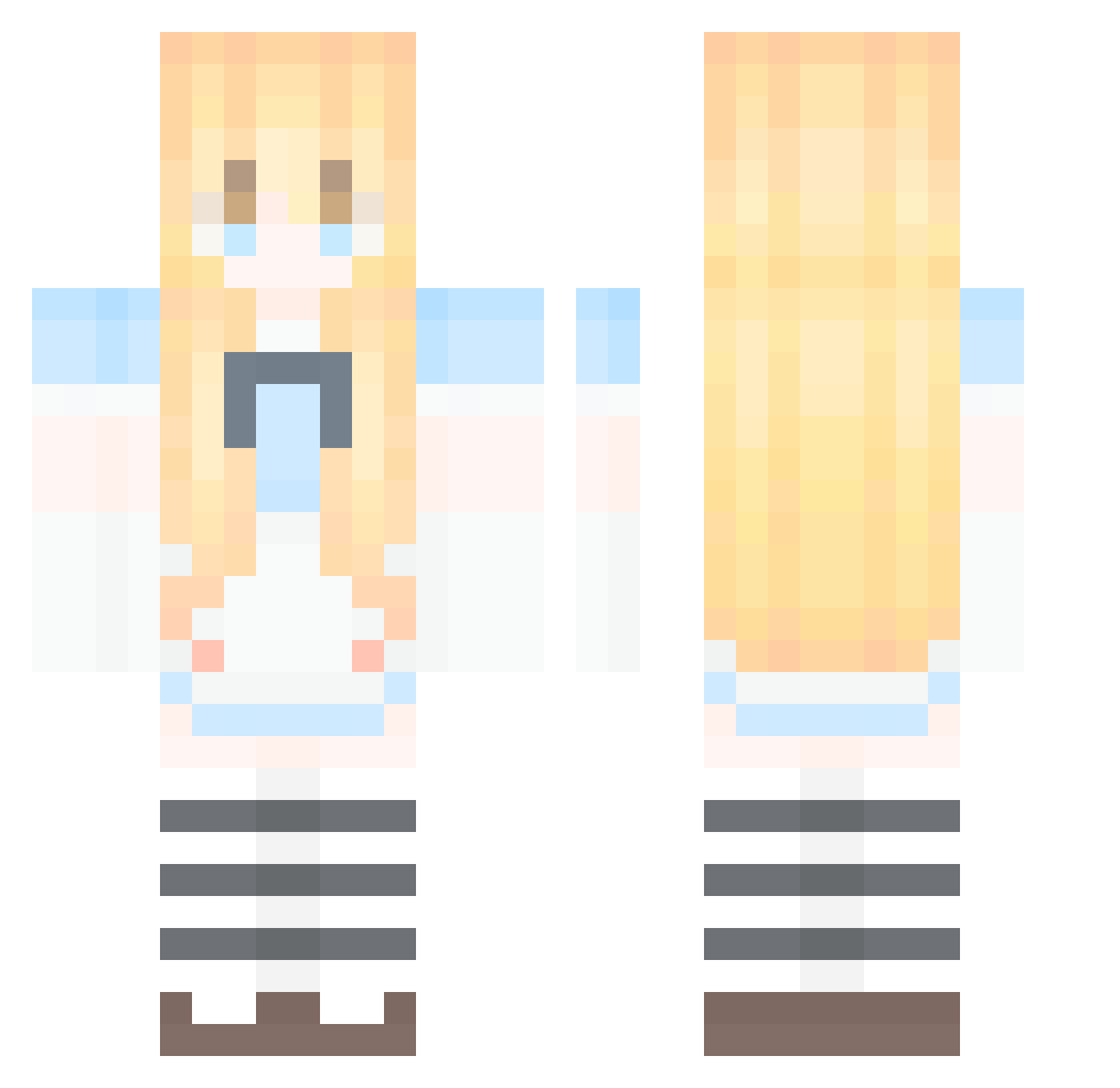 rosaspina Minecraft skin, front and back view