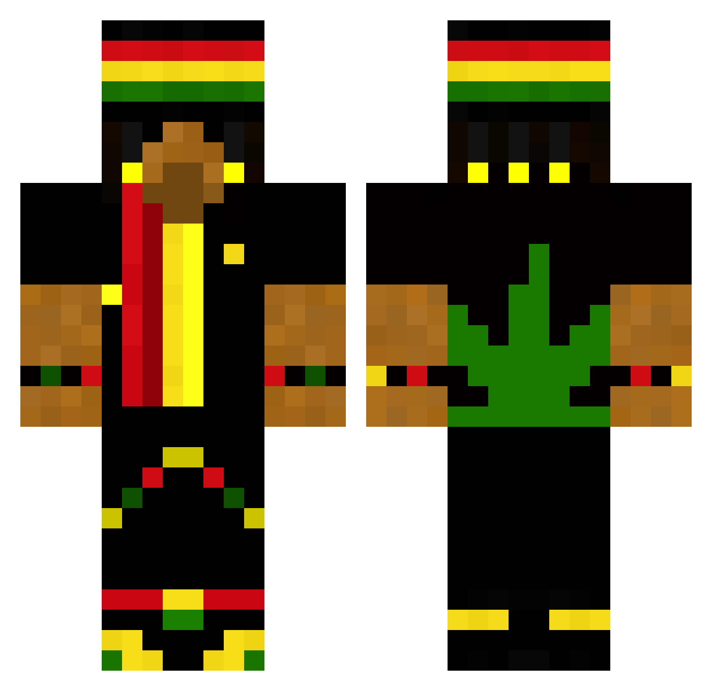 Gambes Minecraft skin, front and back view