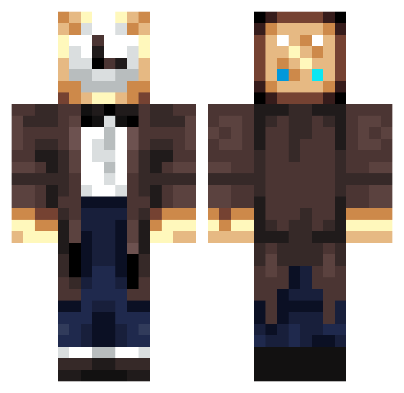 consummation Minecraft skin, front and back view