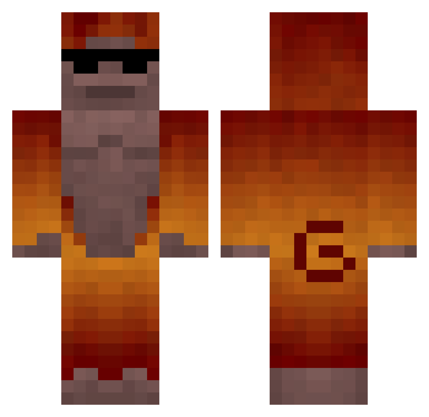 Totochuu Minecraft skin, front and back view