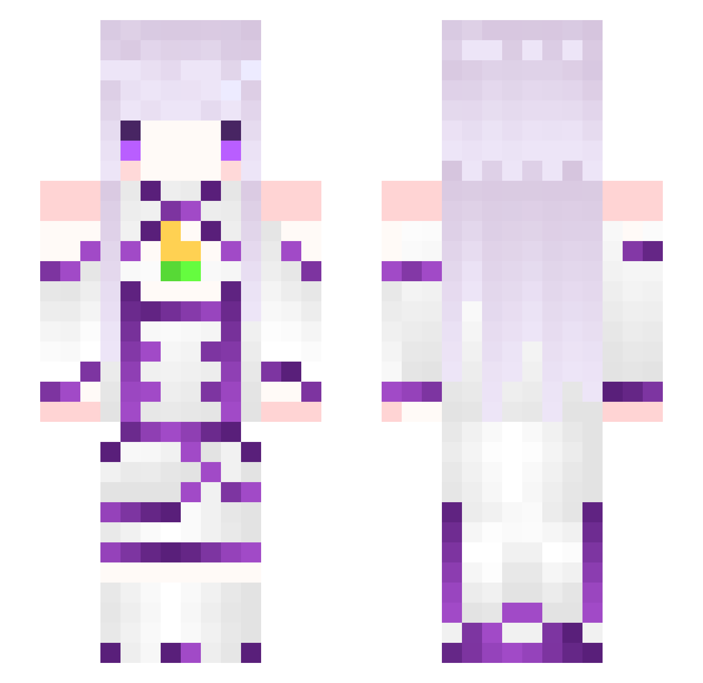 CANILOVEYOU Minecraft skin, front and back view