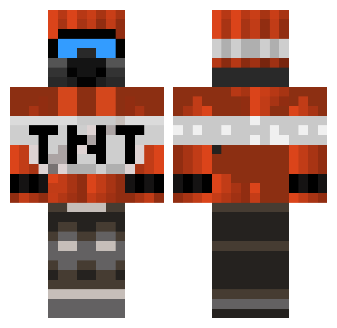 TheBigBlockSpice Minecraft skin, front and back view