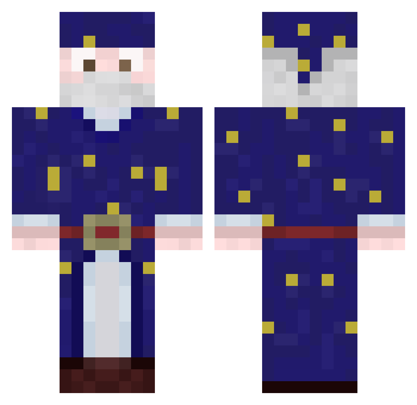 poteater Minecraft skin, front and back view
