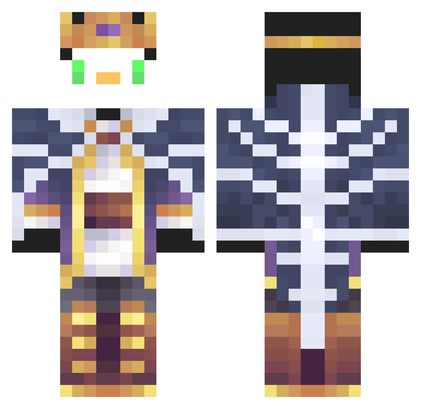 timmo_eggo Minecraft skin, front and back view