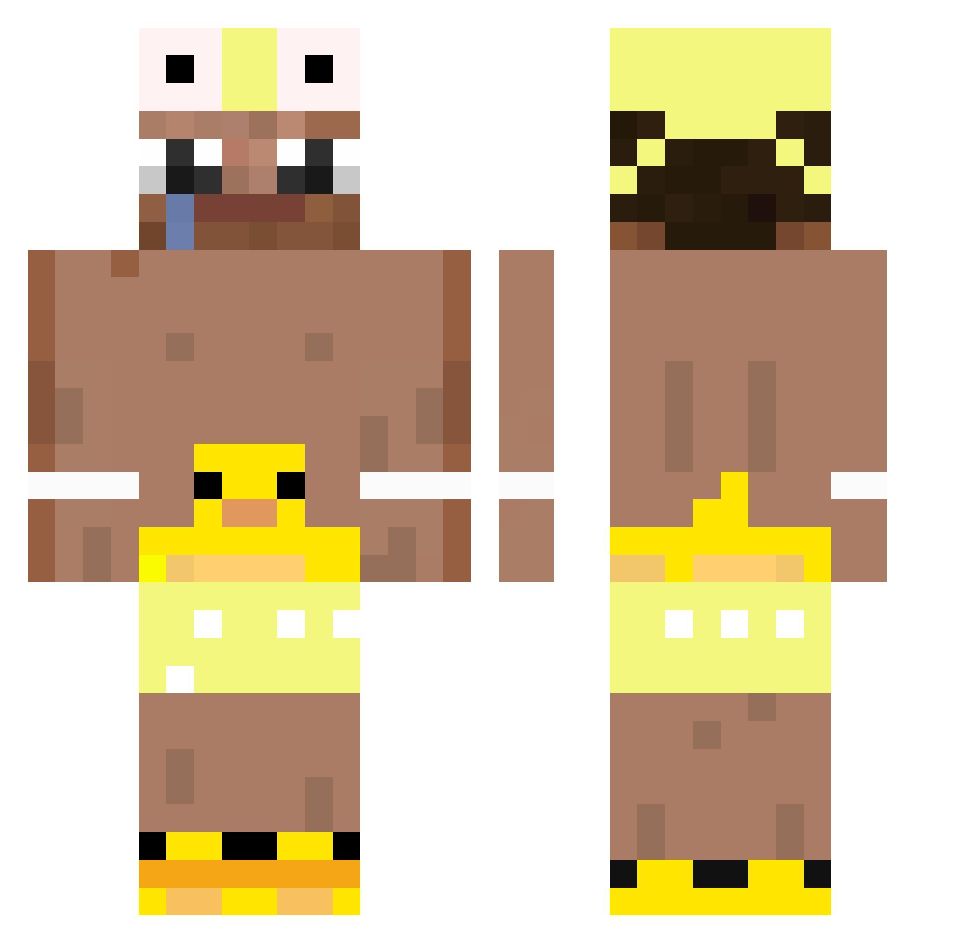 Jorjfloyd Minecraft skin, front and back view