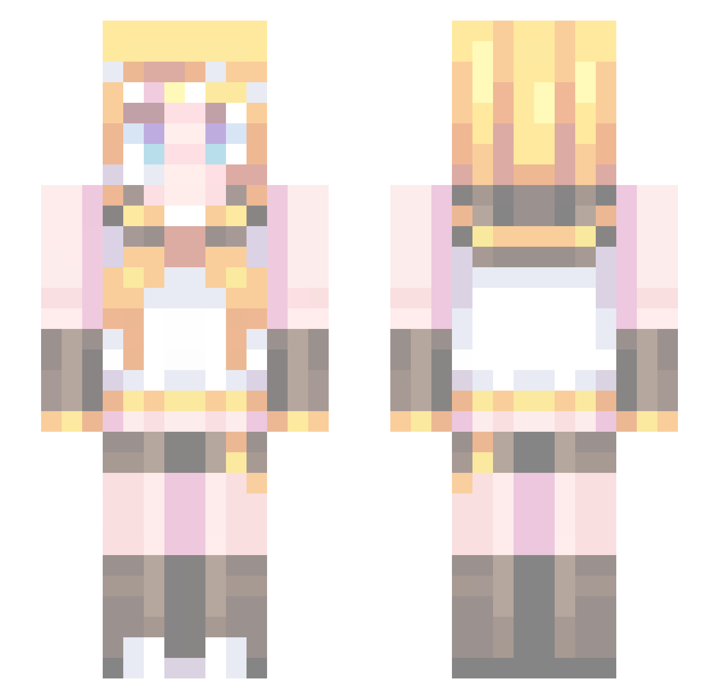 raselii Minecraft skin, front and back view