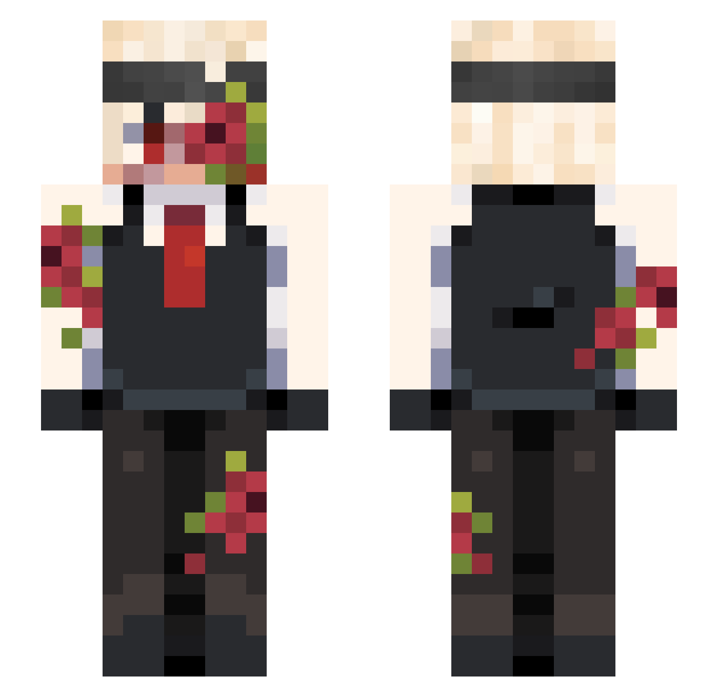 Solo_Sha Minecraft skin, front and back view