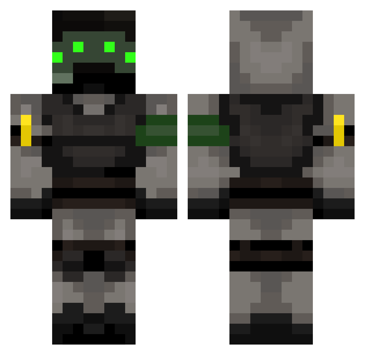 toastjava31 Minecraft skin, front and back view