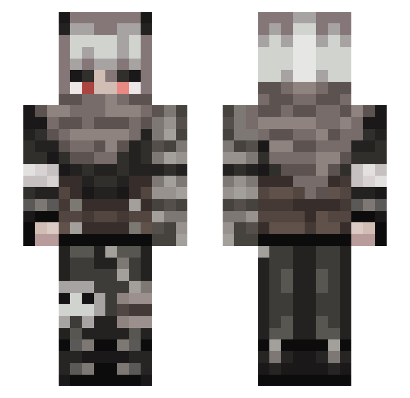 NocturneUmbra Minecraft skin, front and back view
