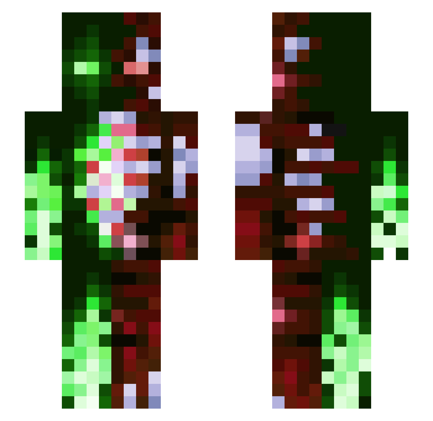 ItzNexusMC Minecraft skin, front and back view