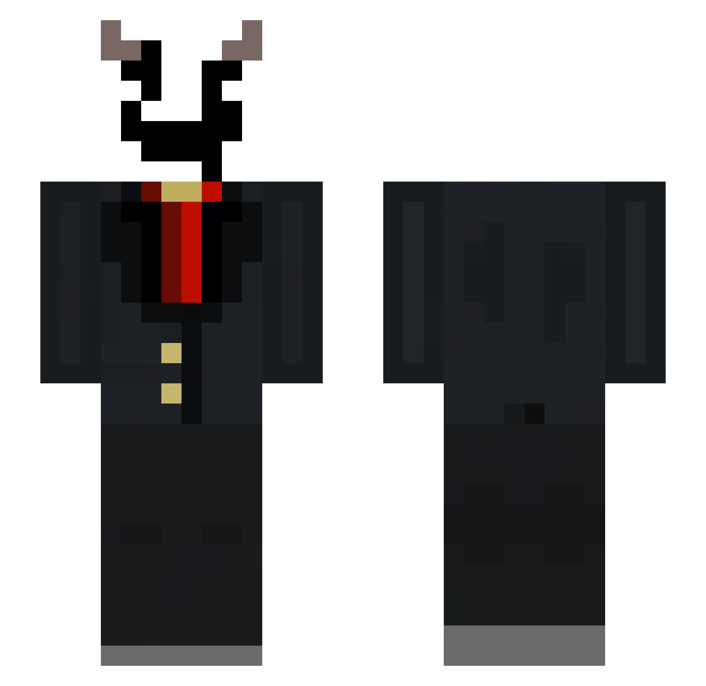 ItzPwdrz Minecraft skin, front and back view