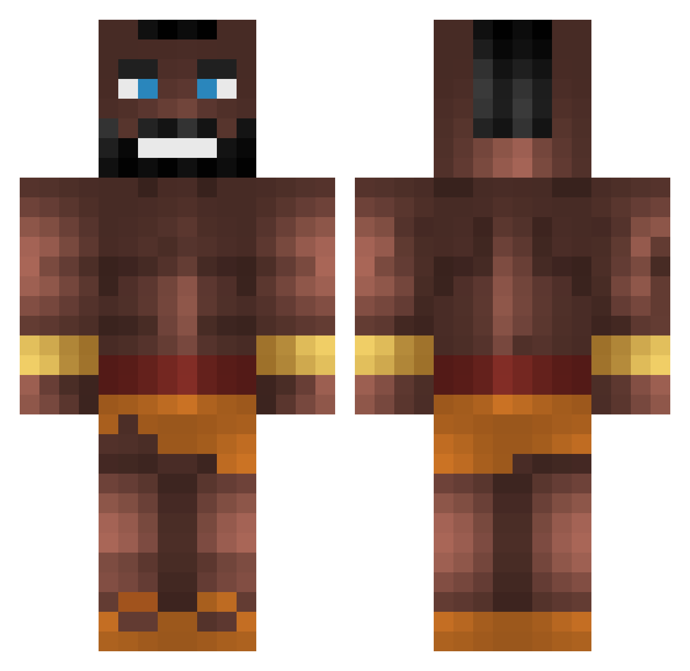 Marcopongo Minecraft skin, front and back view