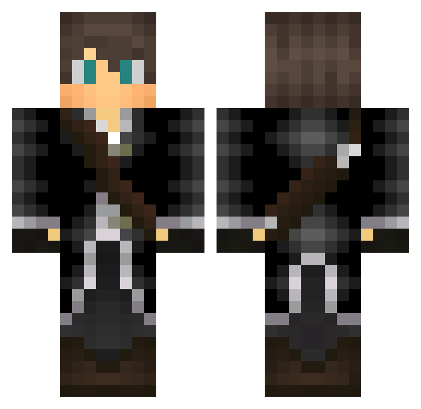 Iku_Matoi Minecraft skin, front and back view