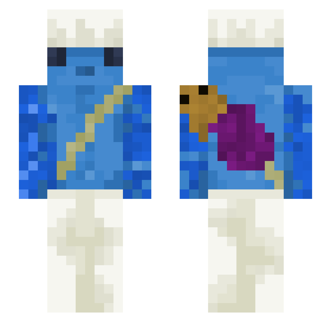 noinarr Minecraft skin, front and back view