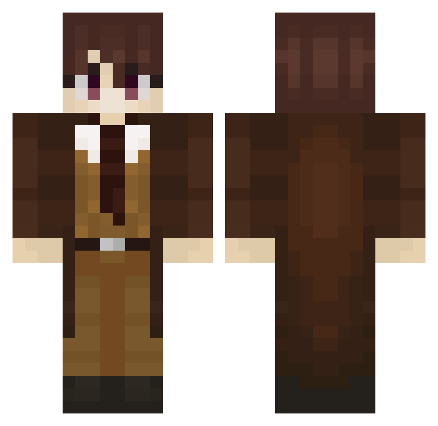 Ae_e Minecraft skin, front and back view