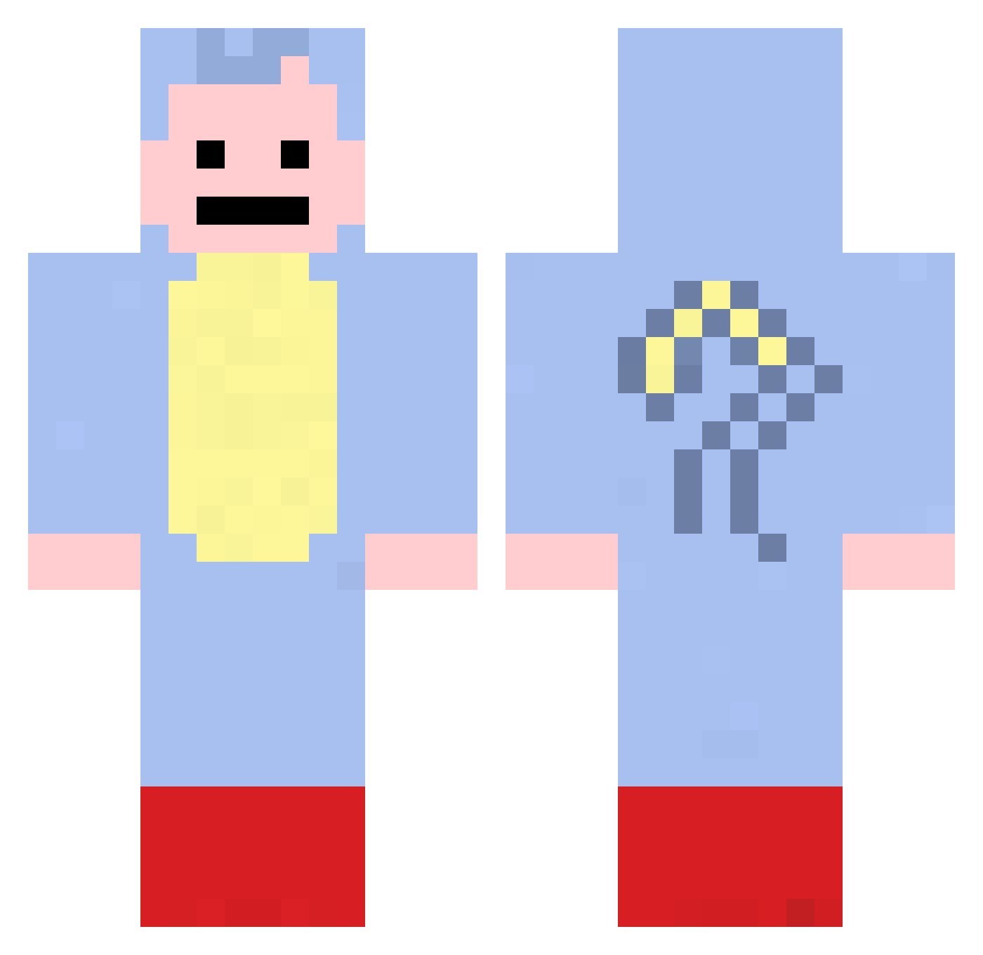 xGooph Minecraft skin, front and back view