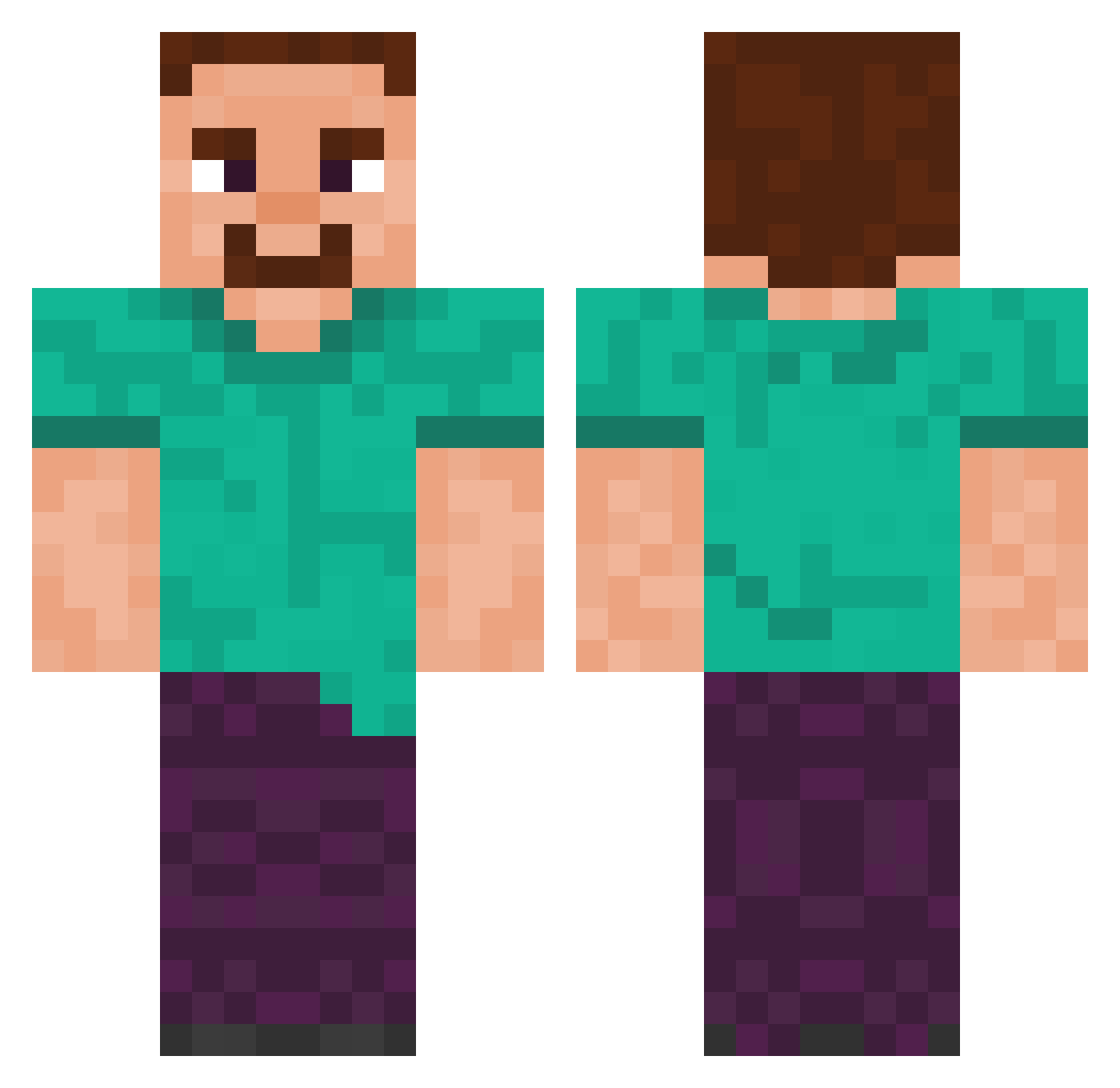 Difluoride Minecraft skin, front and back view