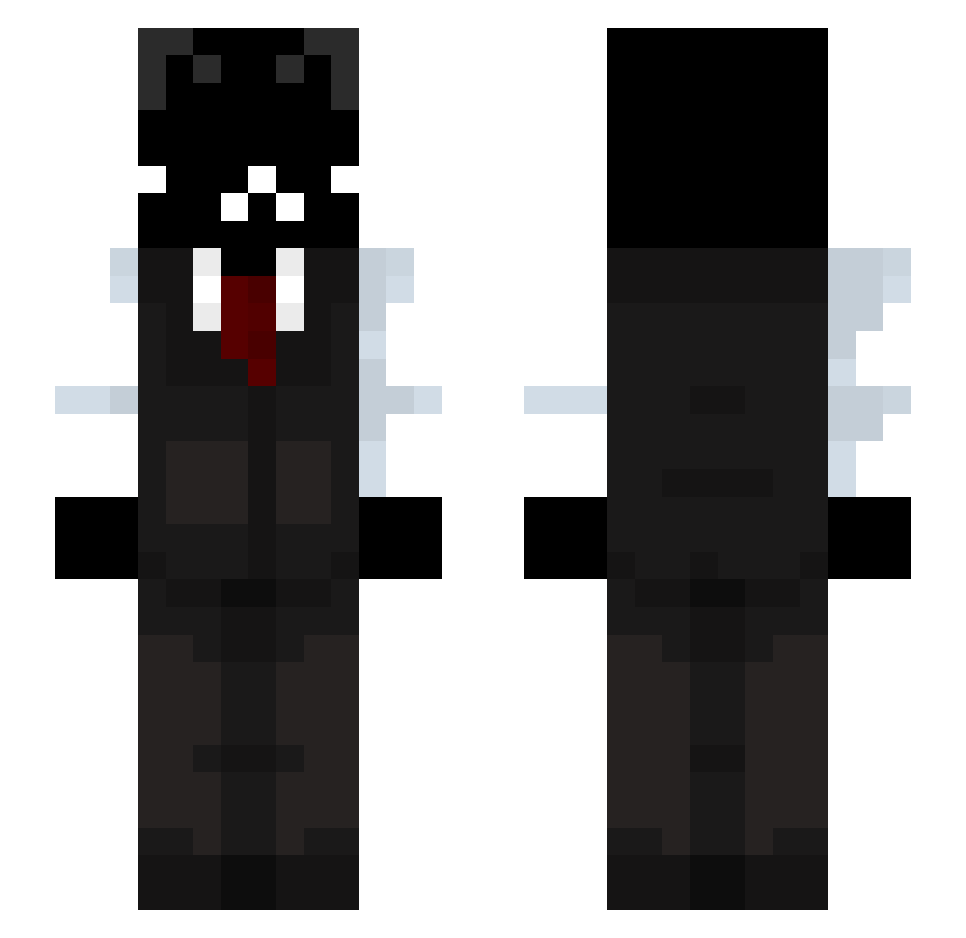 Fenriim Minecraft skin, front and back view