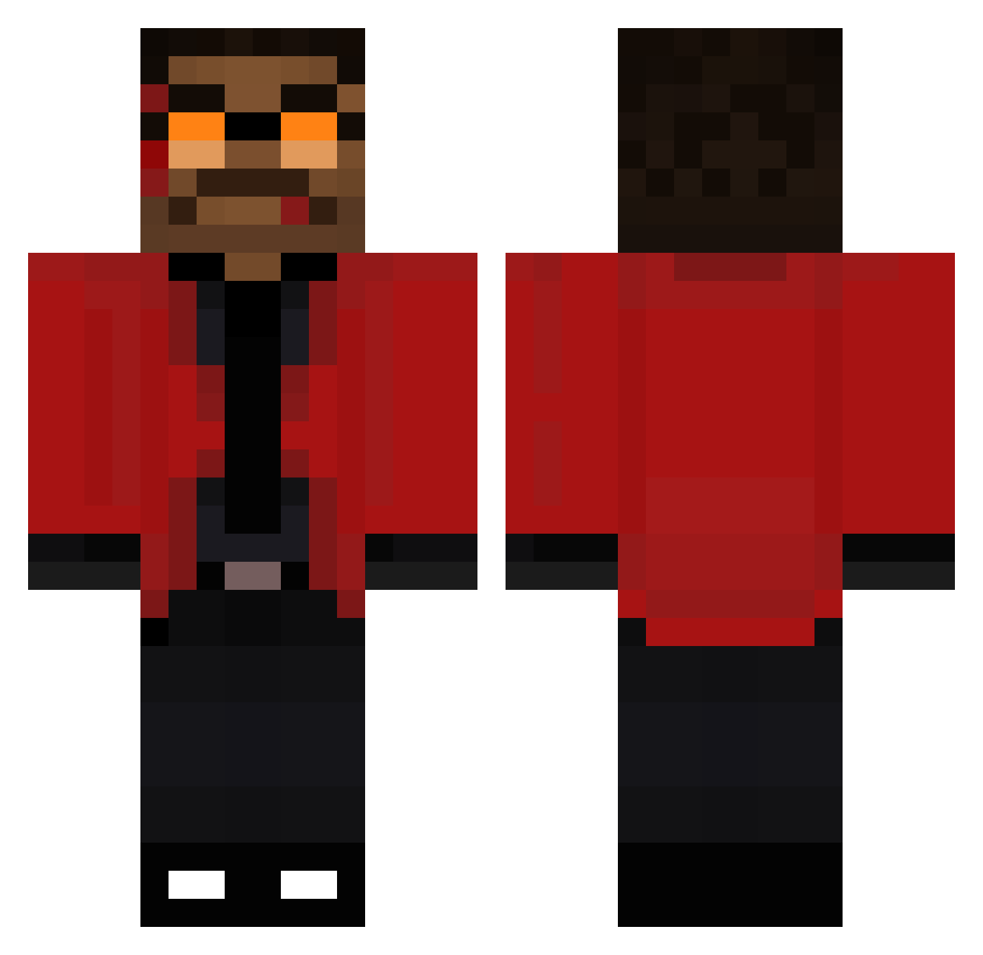 darkkerzoyard Minecraft skin, front and back view
