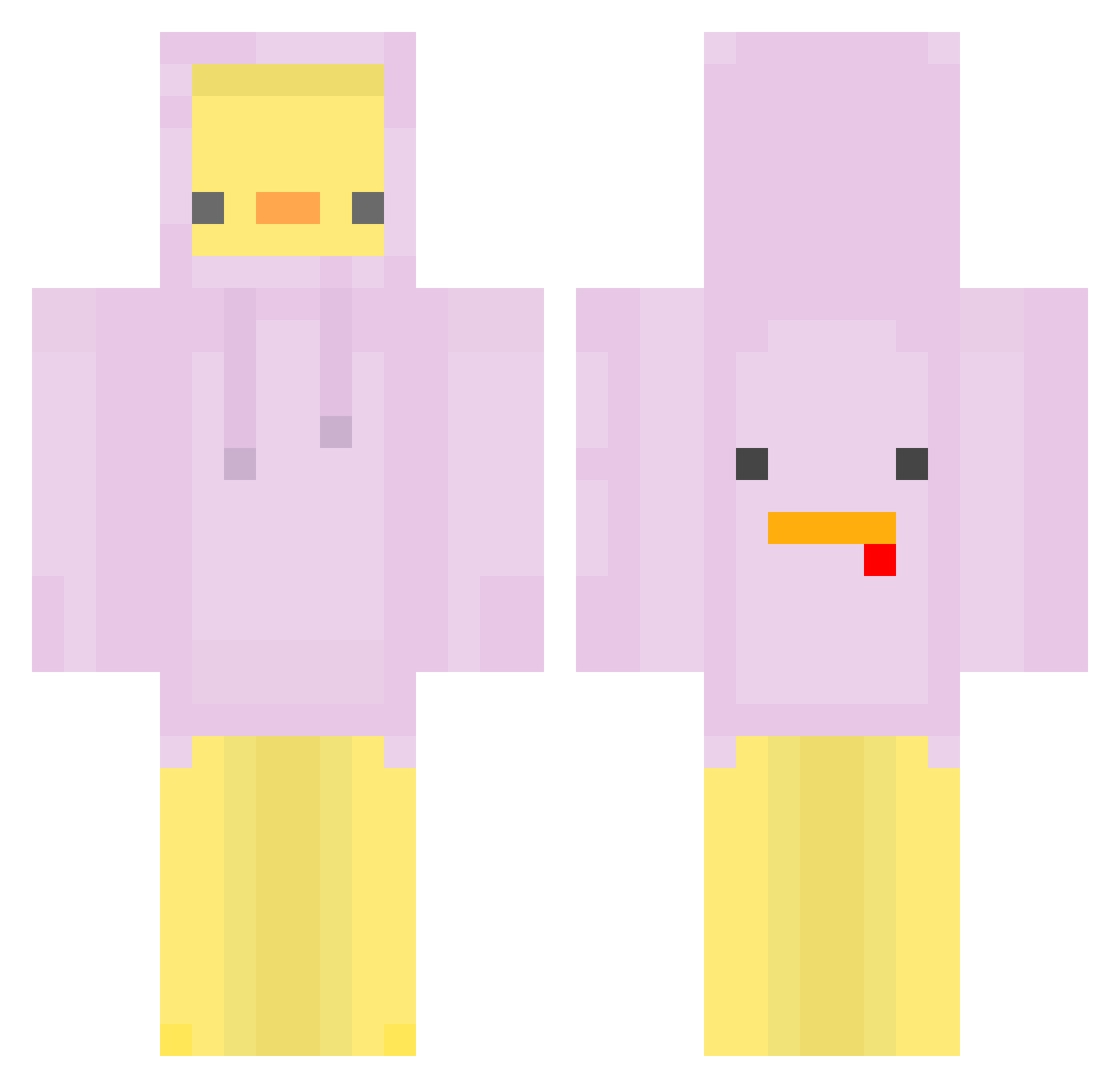 Twitch_Aucn Minecraft skin, front and back view