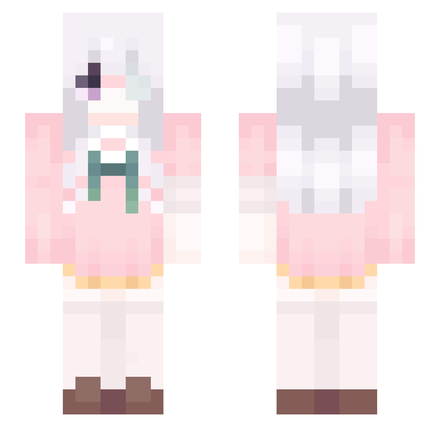 Blastoise3 Minecraft skin, front and back view
