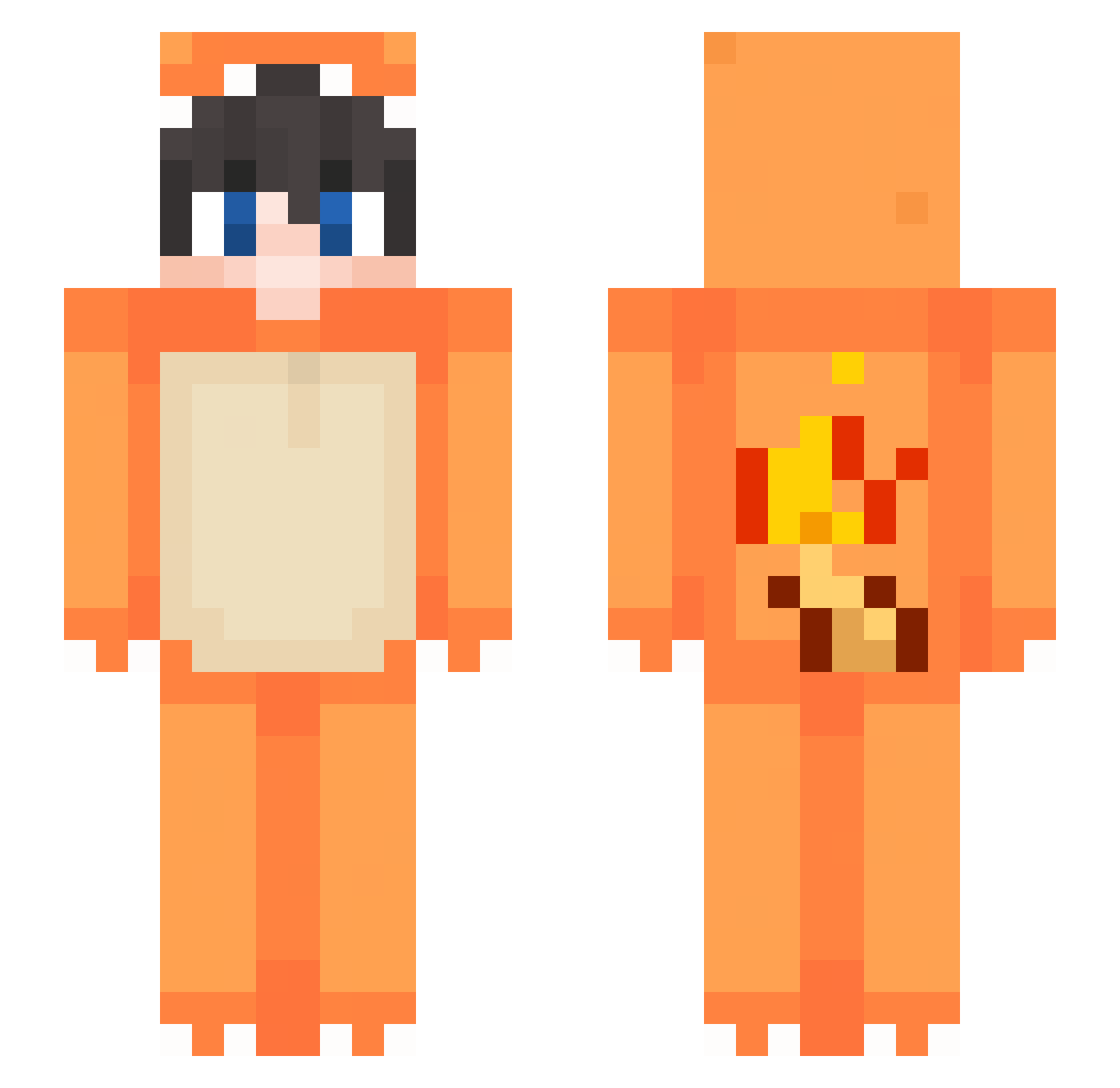 Zedockia Minecraft skin, front and back view