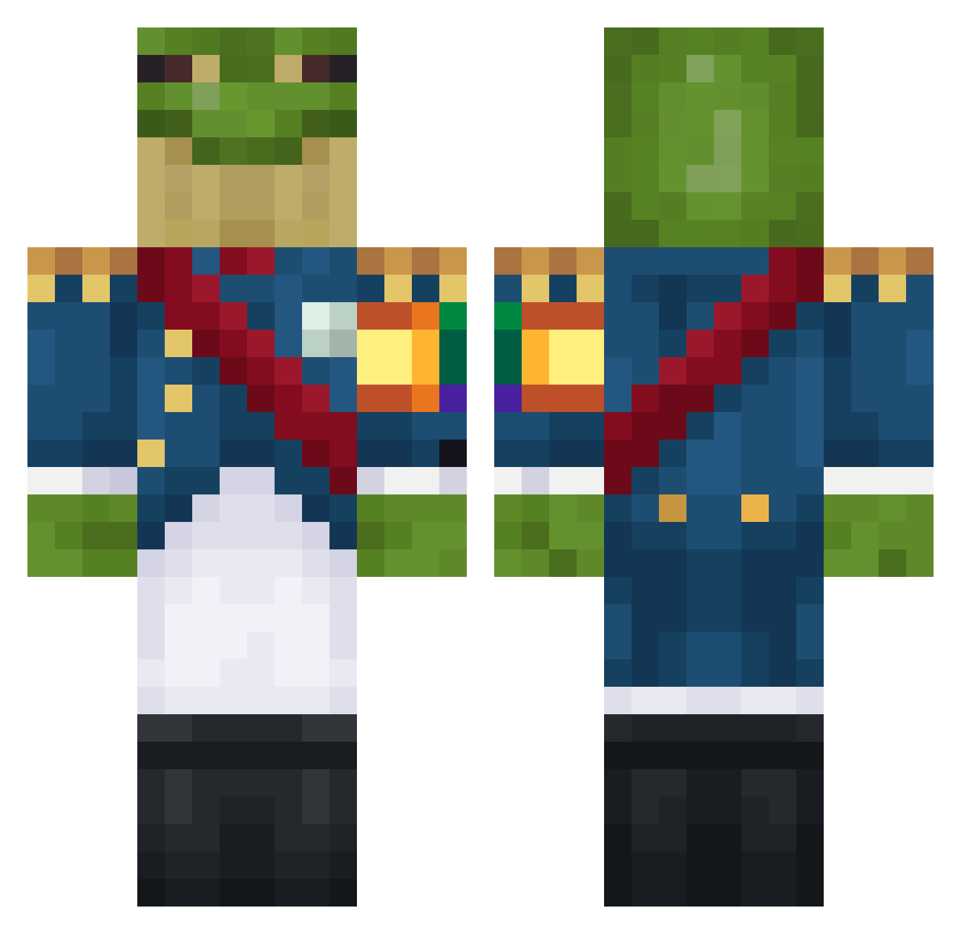 Nino109866 Minecraft skin, front and back view