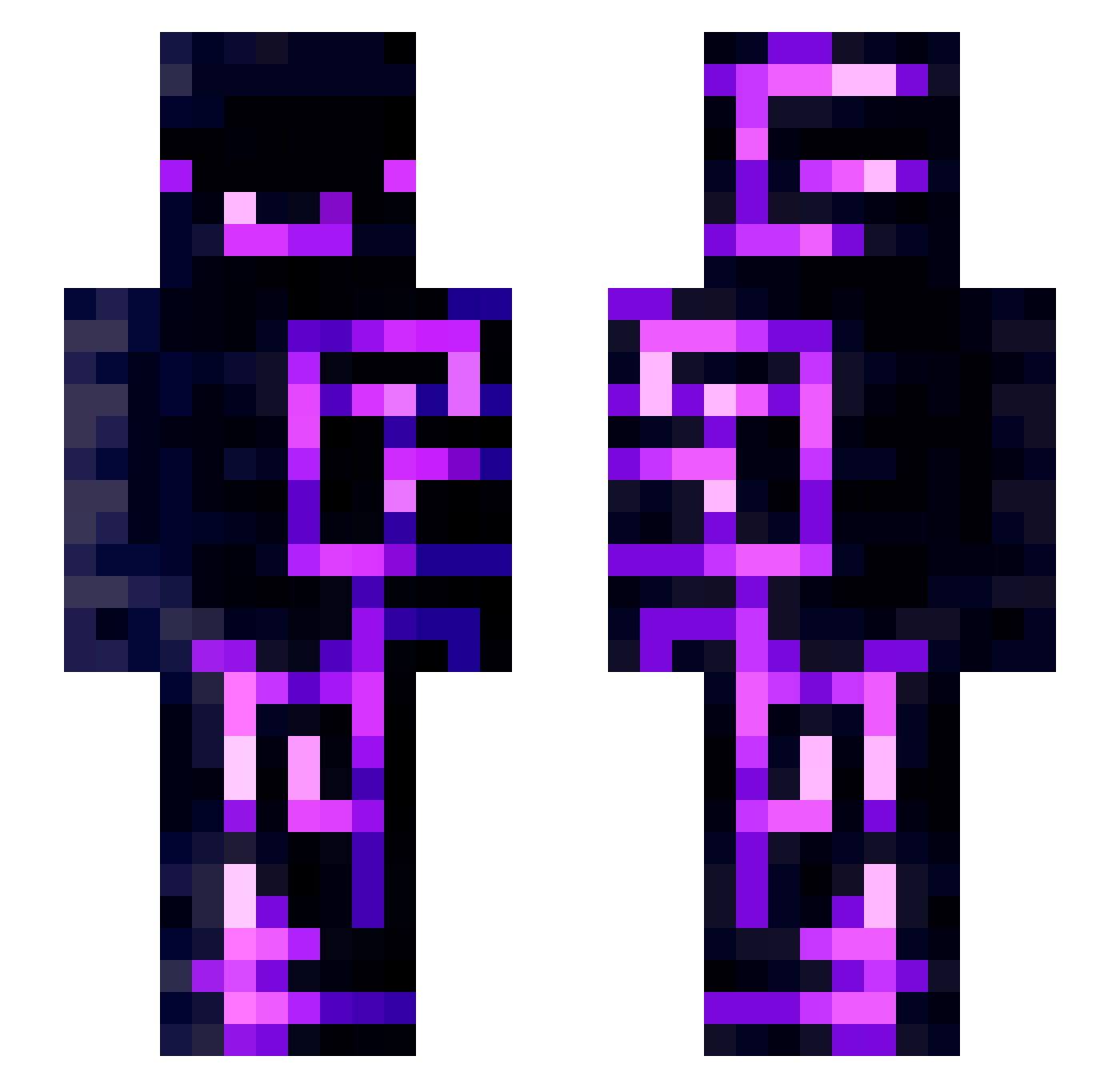 Celadis Minecraft skin, front and back view