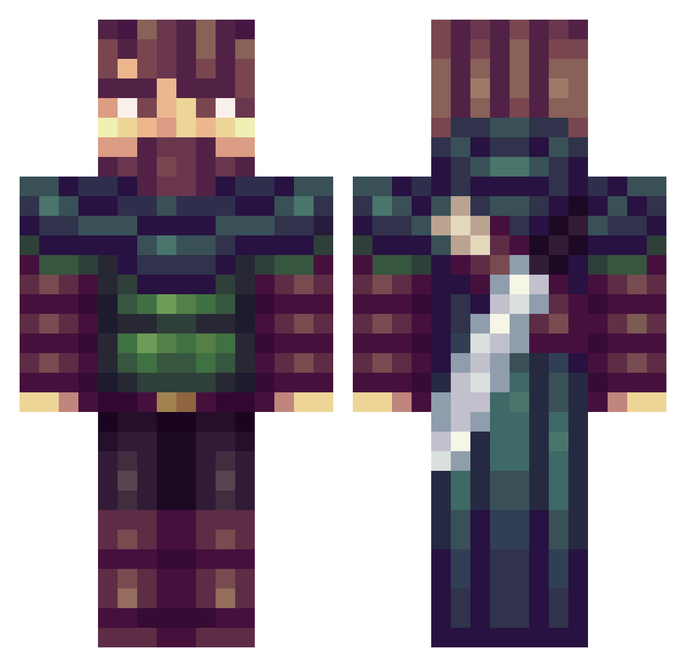 XUDEDUX Minecraft skin, front and back view