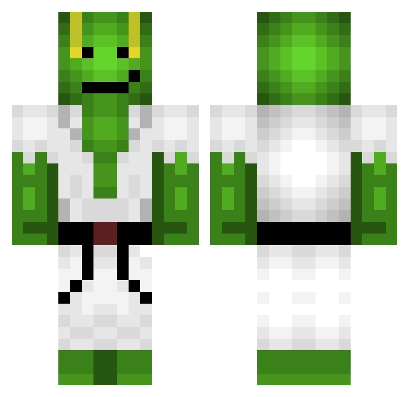 pelcre Minecraft skin, front and back view