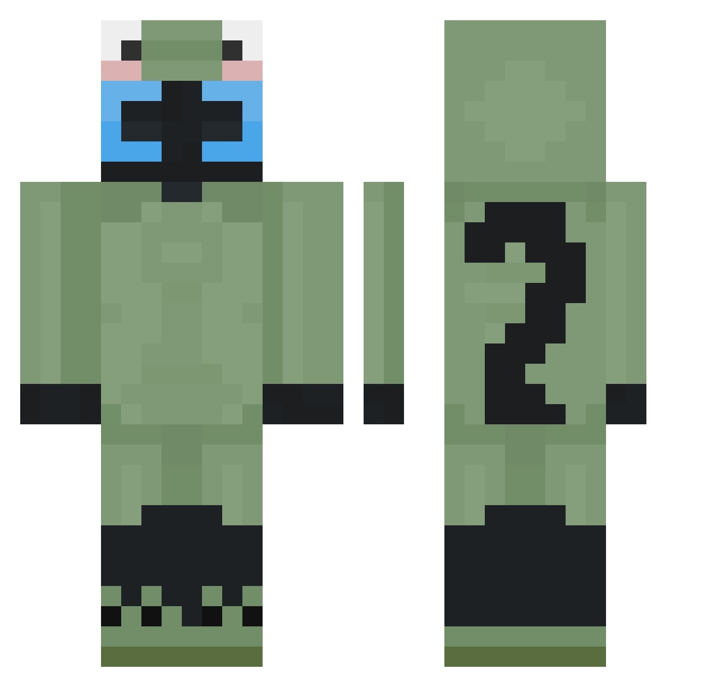 ZXC_GLOBL Minecraft skin, front and back view