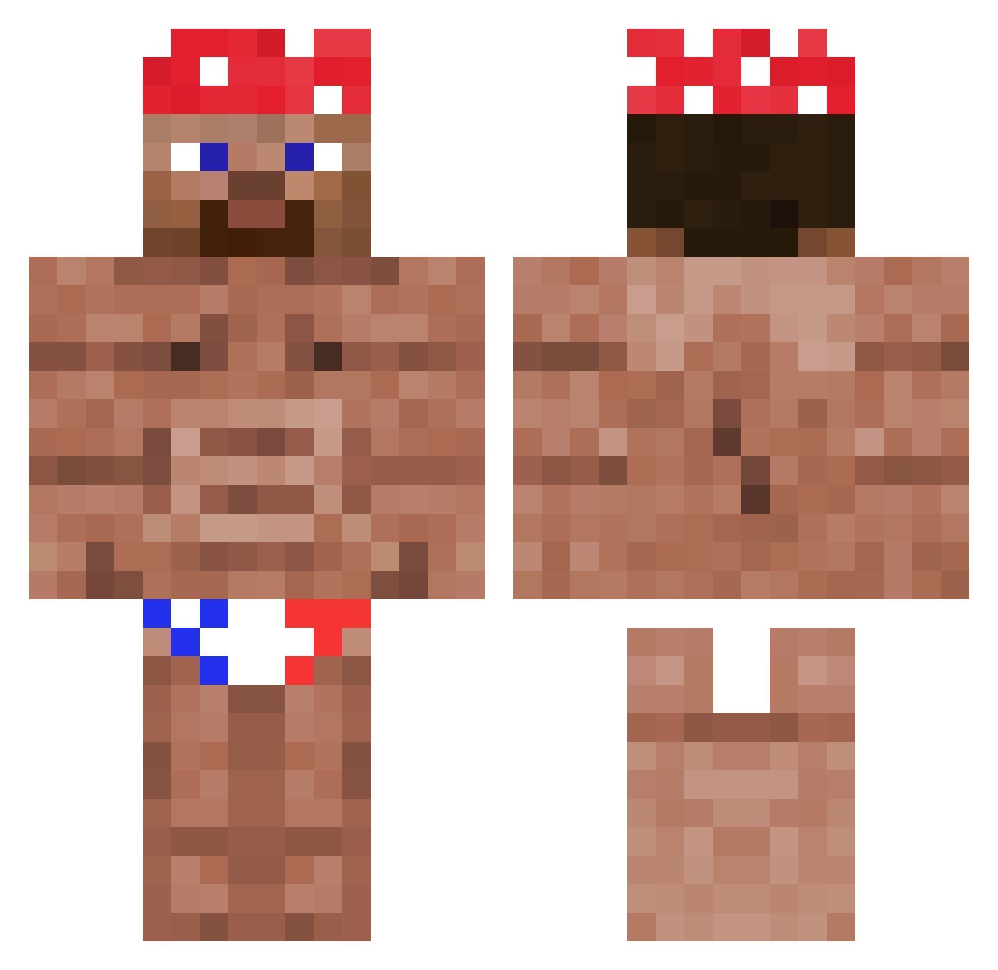 bananek88 Minecraft skin, front and back view