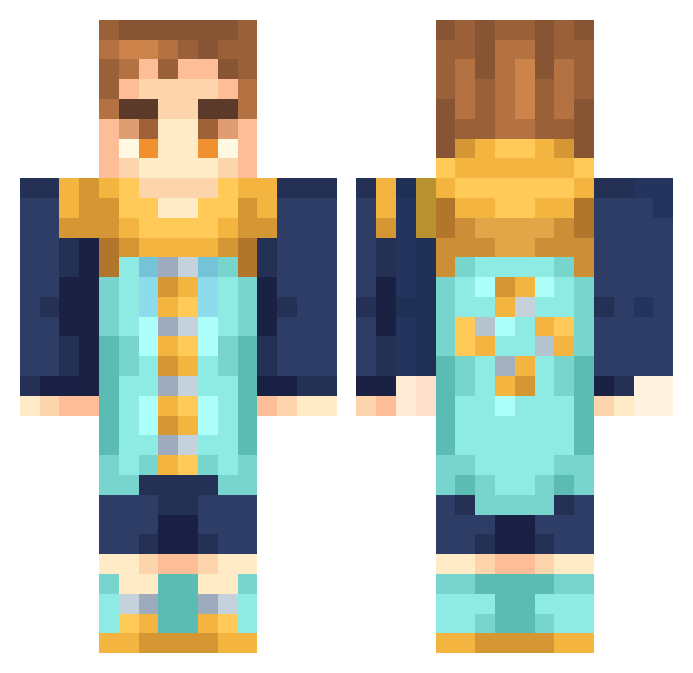 Jackas3000 Minecraft skin, front and back view