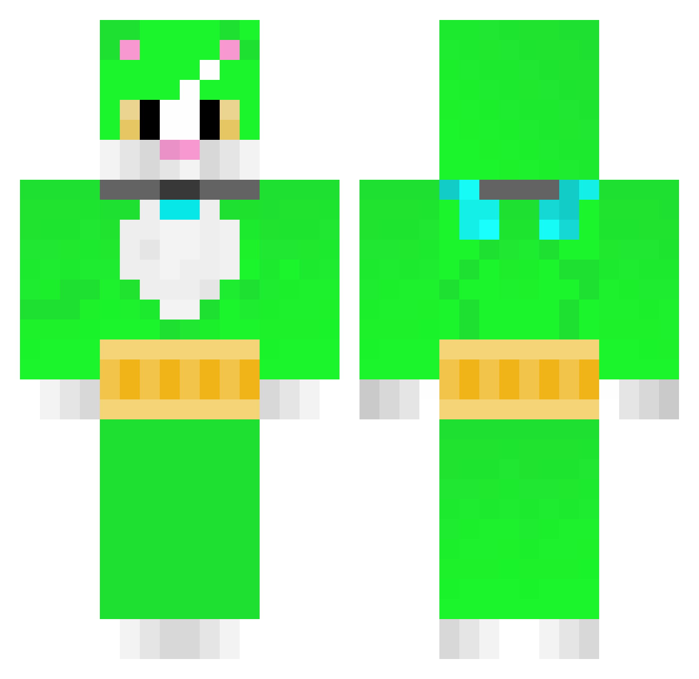 DoubleSide6829 Minecraft skin, front and back view