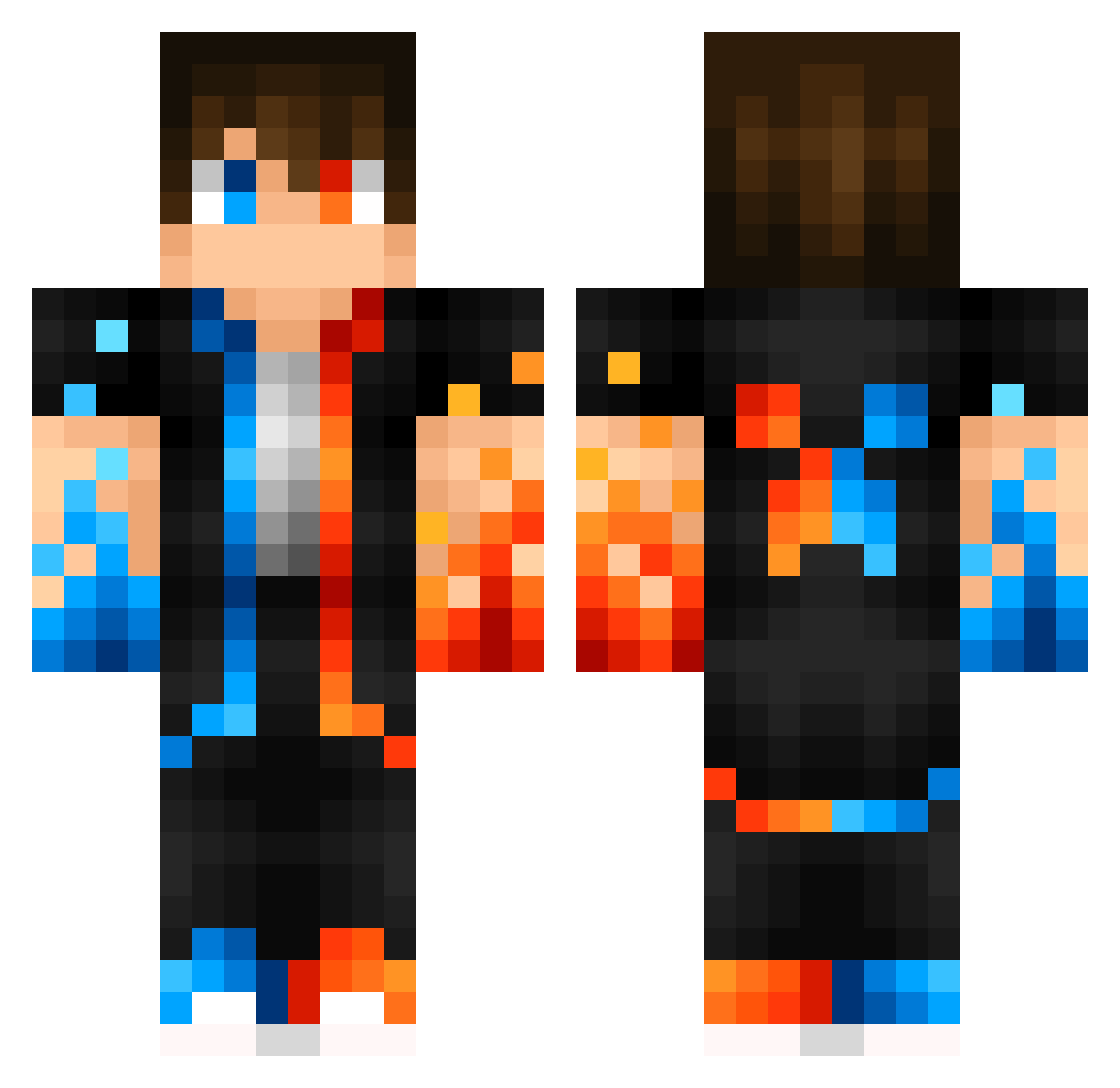 HydroMarine Minecraft skin, front and back view