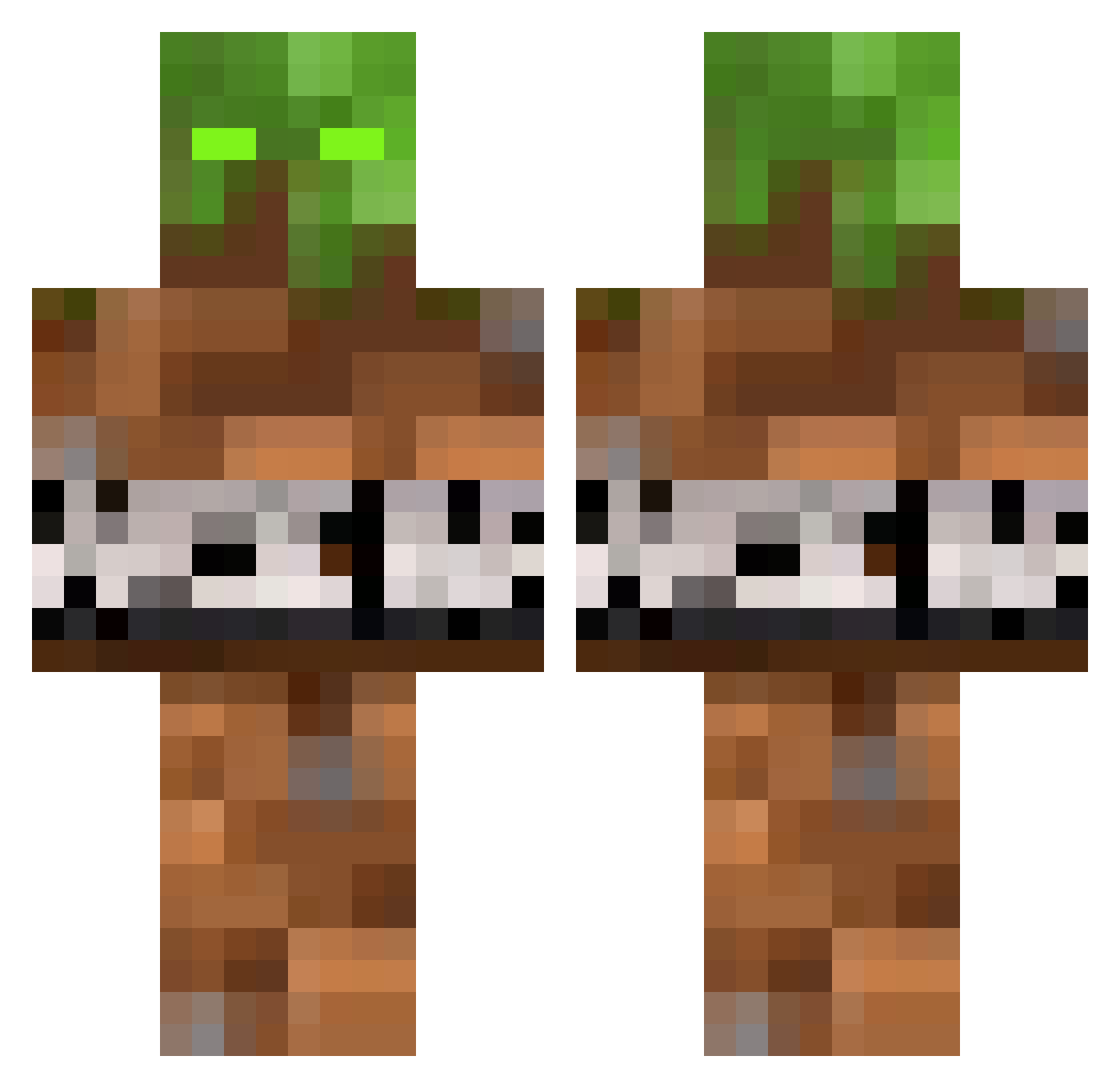 Clappe Minecraft skin, front and back view