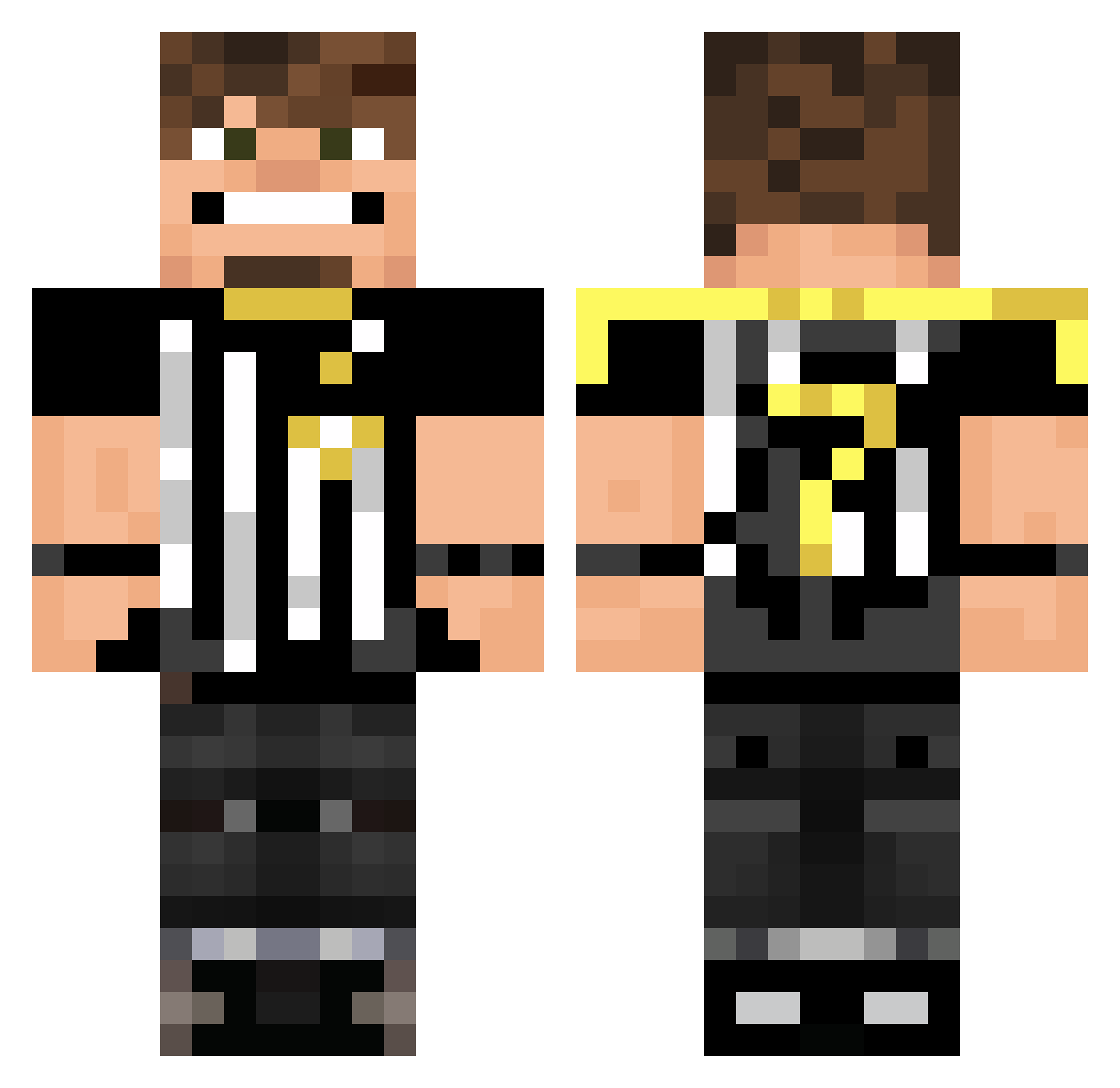 ArthurLealz Minecraft skin, front and back view