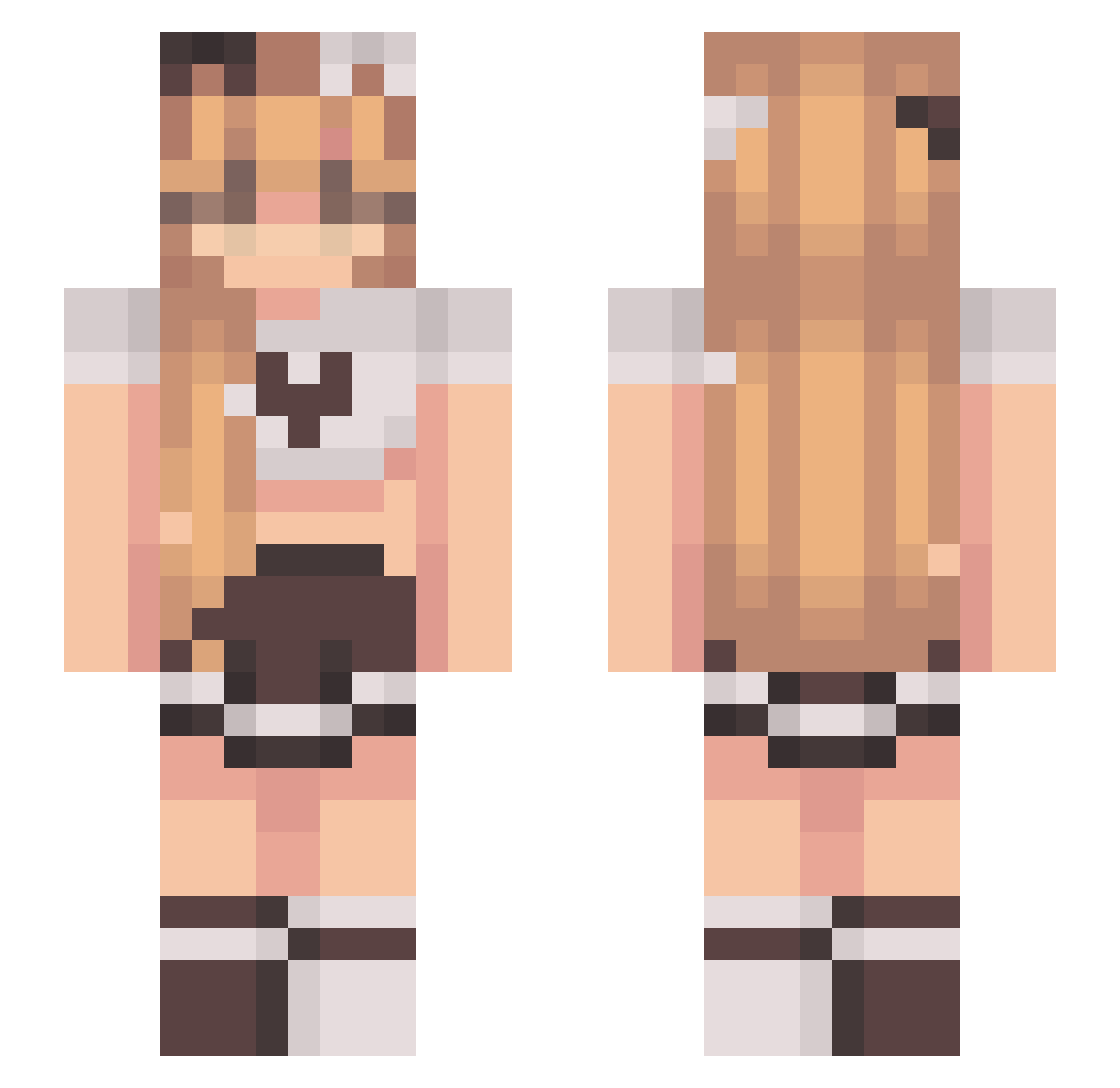 melinademier Minecraft skin, front and back view