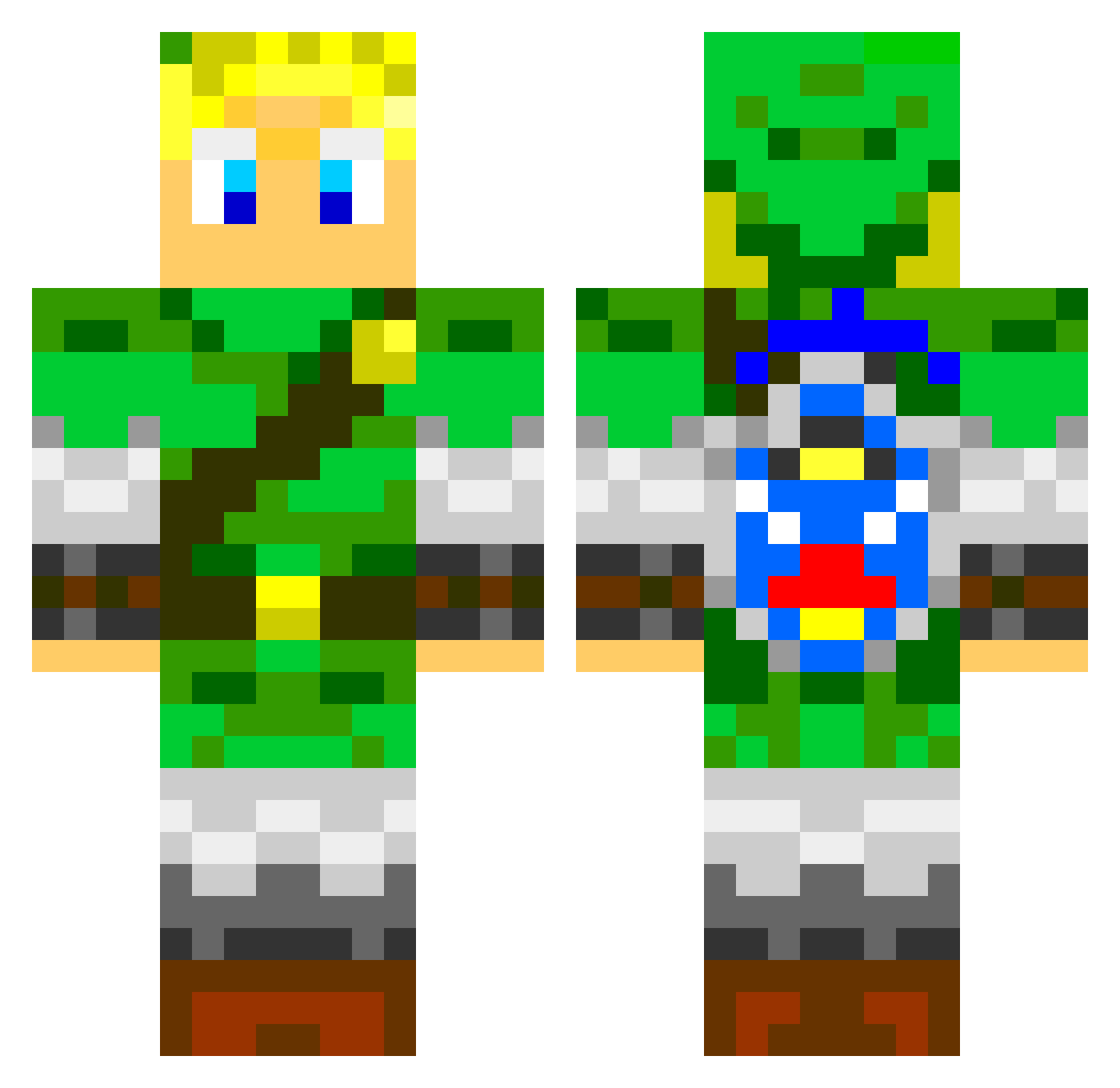 benelux Minecraft skin, front and back view