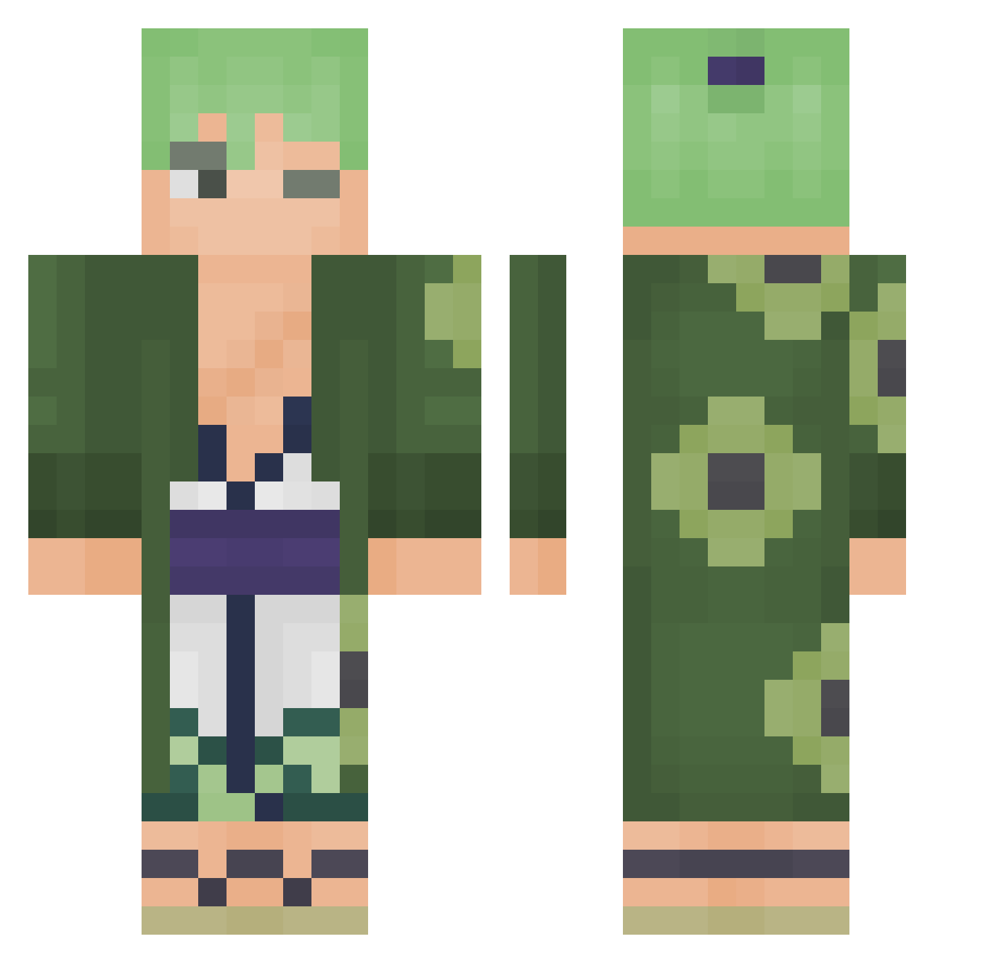 TY6666 Minecraft skin, front and back view