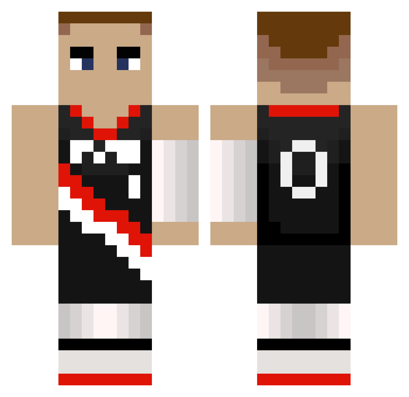 KalebWP Minecraft skin, front and back view