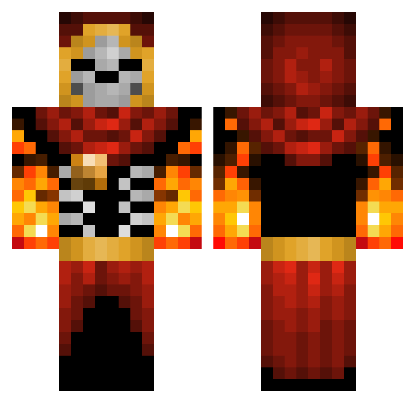 Yadelmn Minecraft skin, front and back view