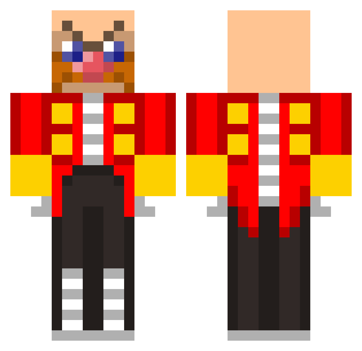 TheHillside Minecraft skin, front and back view