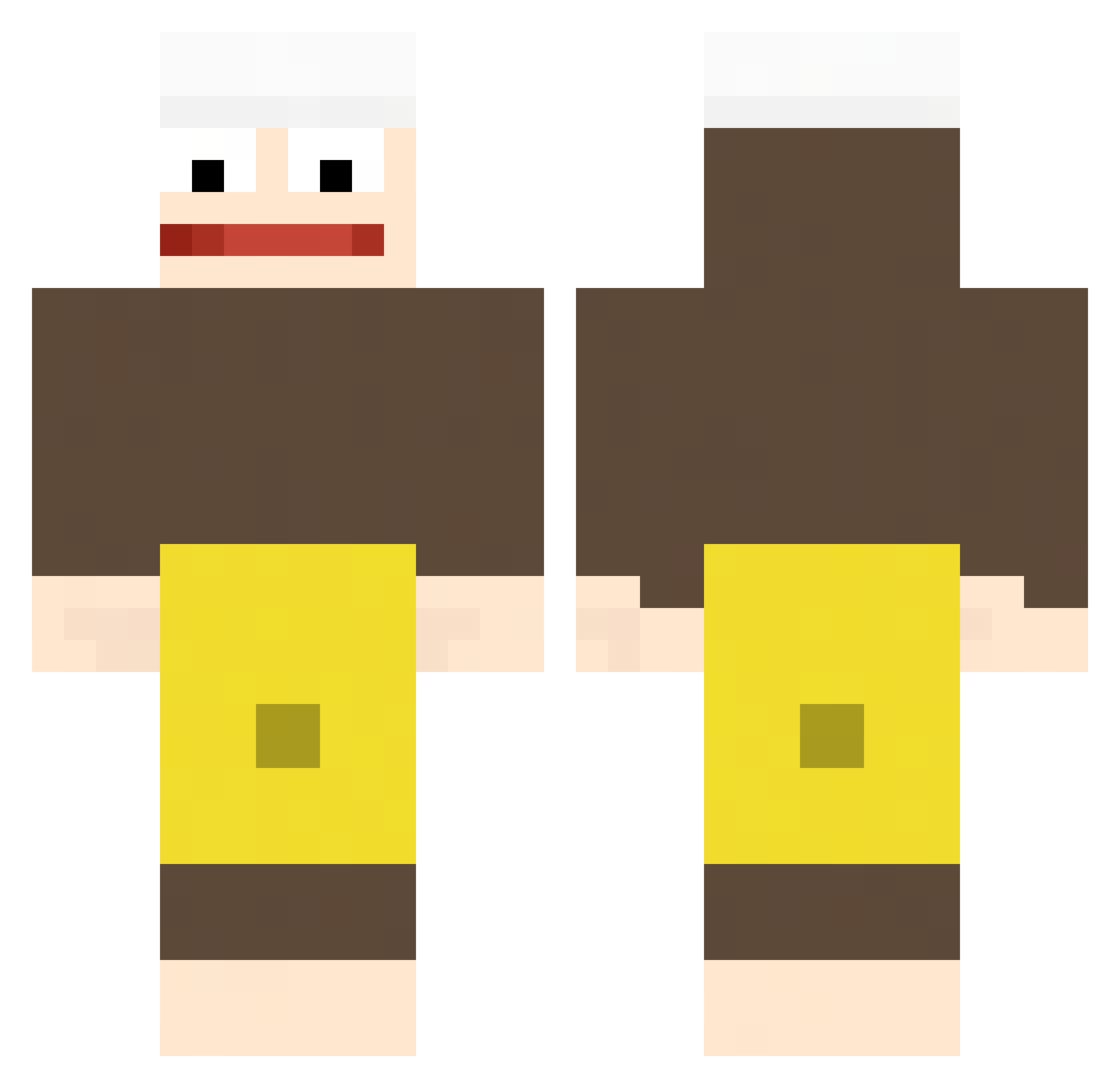 Rookey Minecraft skin, front and back view