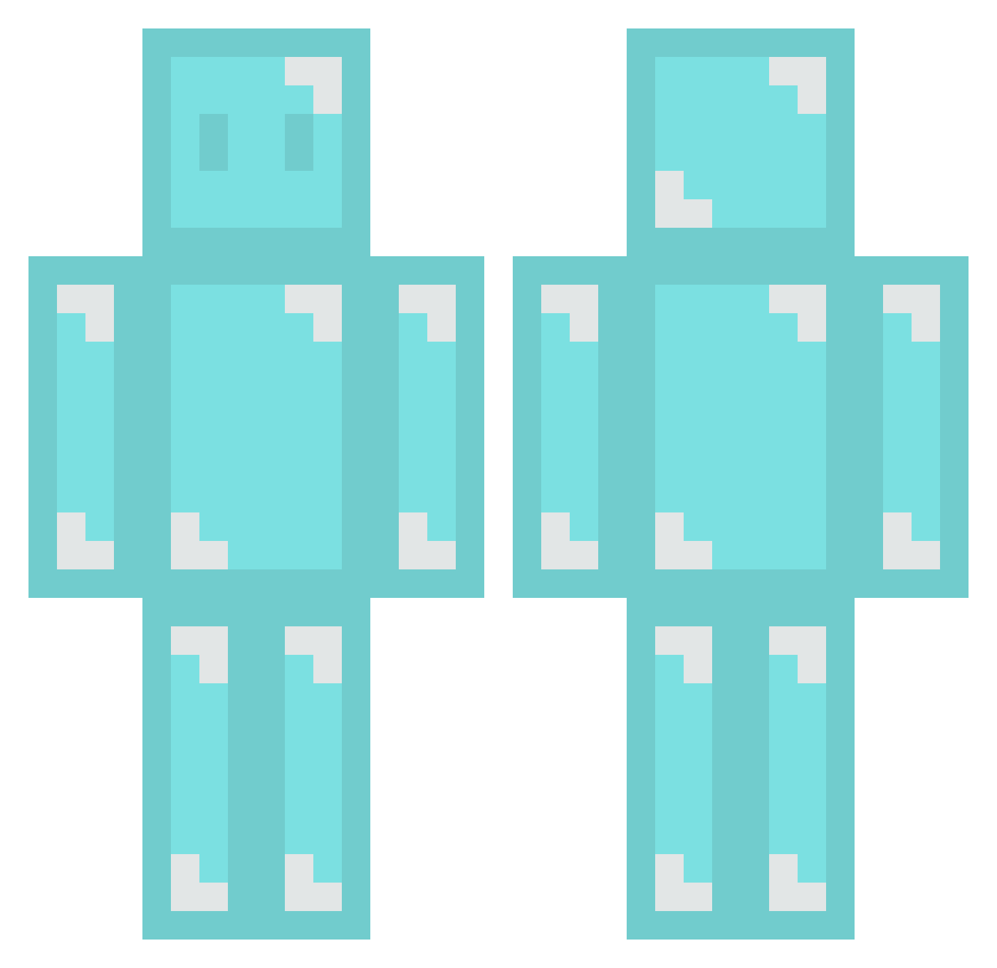 Jamestw Minecraft skin, front and back view