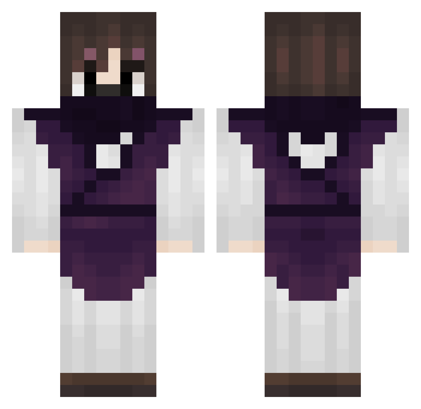 Abigael Minecraft skin, front and back view