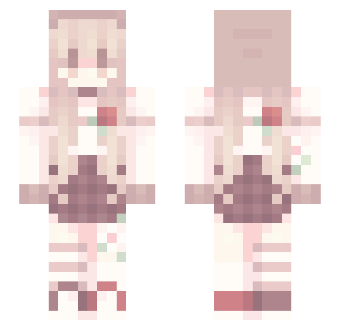 anica Minecraft skin, front and back view