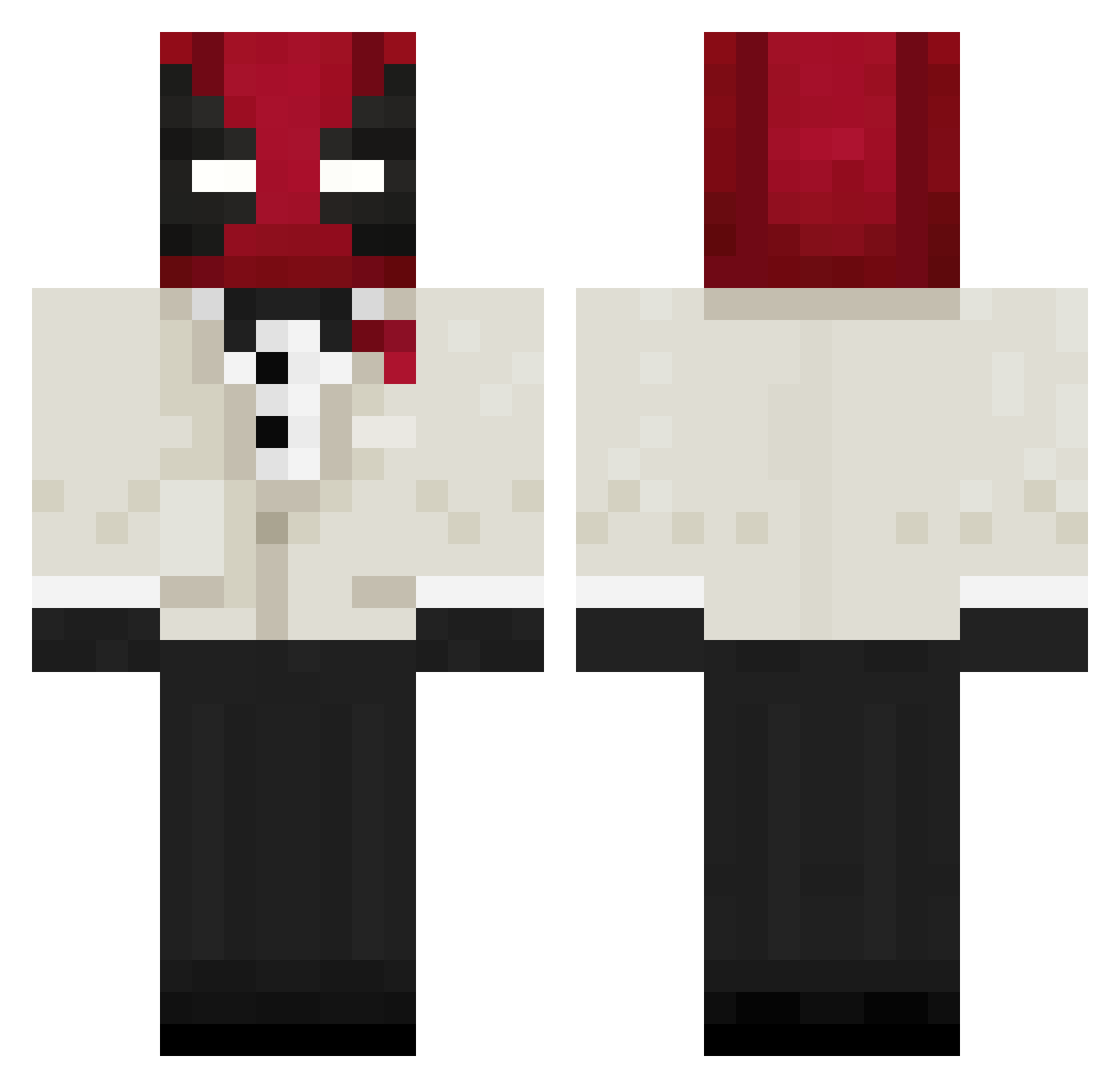 HendragonFox Minecraft skin, front and back view