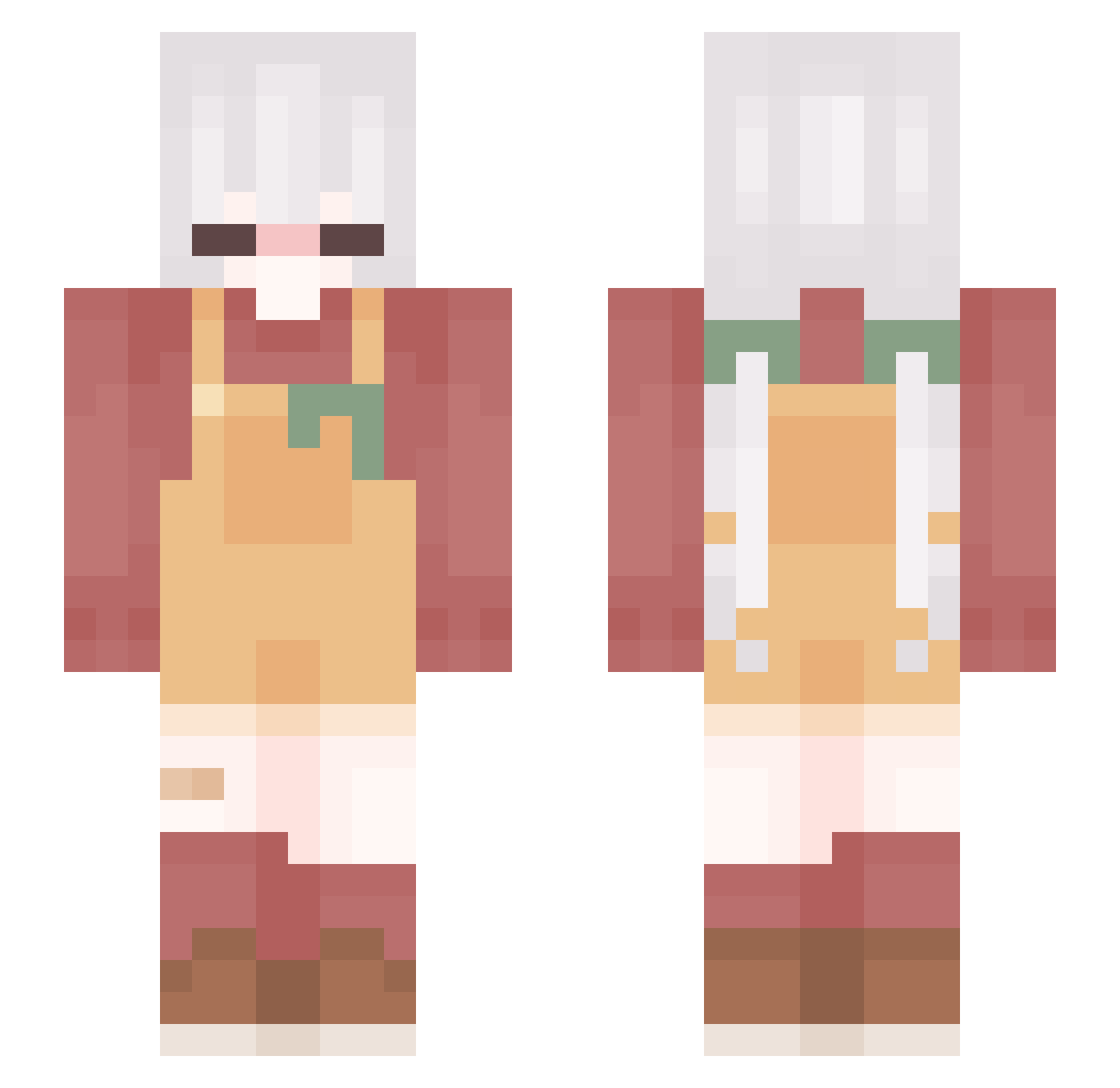 houper Minecraft skin, front and back view